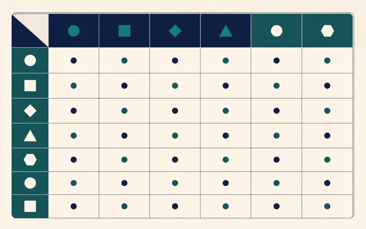 Editorial illustration of a comparison interface showing evidence status labels